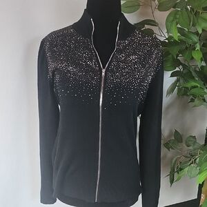 Lola Black Women's Sweater  With Rhinstones